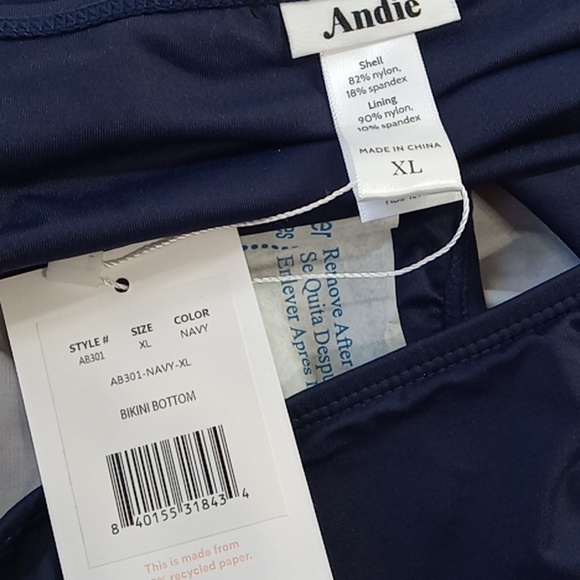 NEW Andie Bikini Bottom XL Extra Large Navy Blue Summer Vacation Swim - Picture 4 of 4